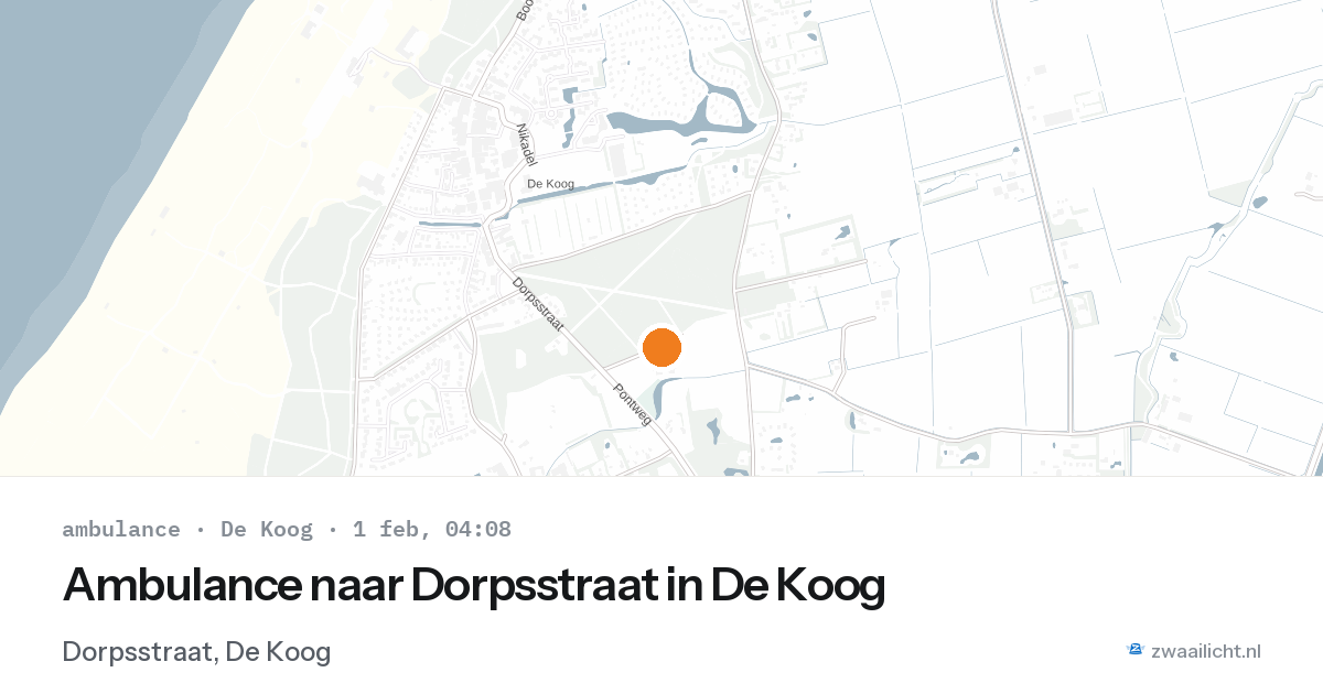 Ambulance naar Dorpsstraat in De Koog — 1 feb 2026