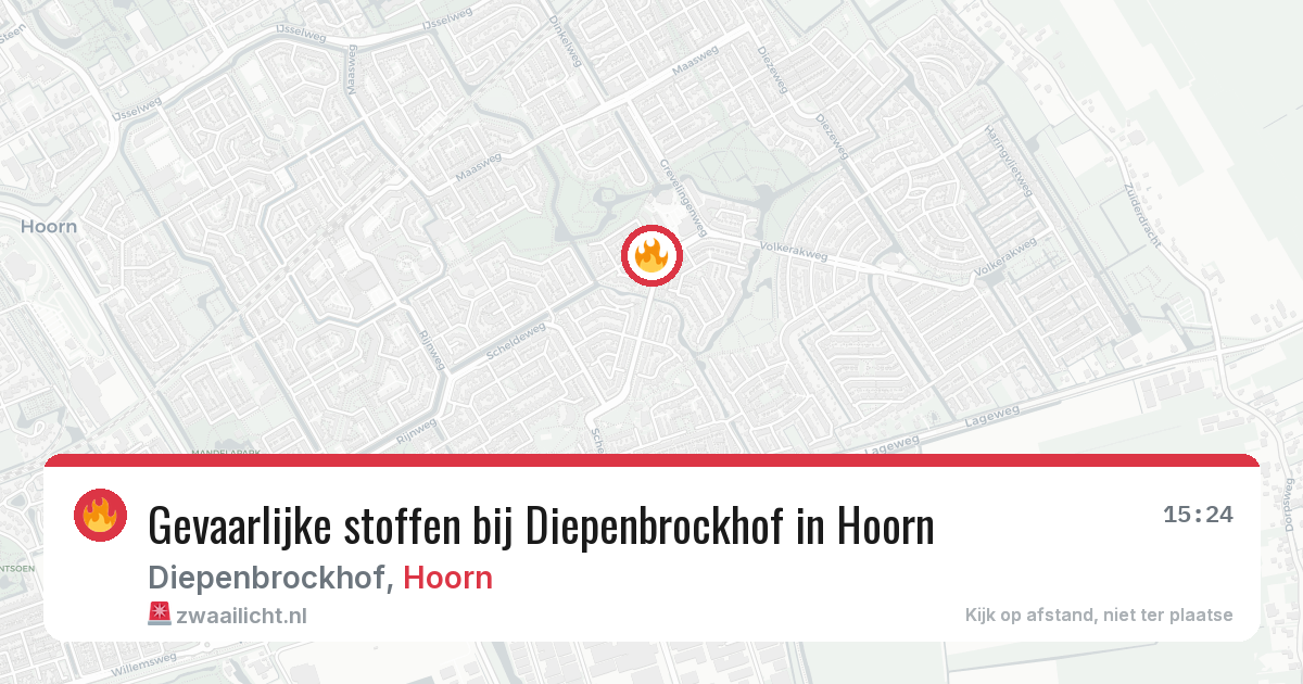 Gevaarlijke stoffen bij Diepenbrockhof in Hoorn — 19 jul 2026