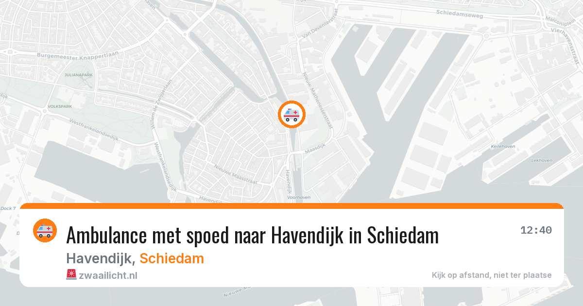 Ambulance met spoed naar Havendijk in Schiedam — 23 mrt 2026
