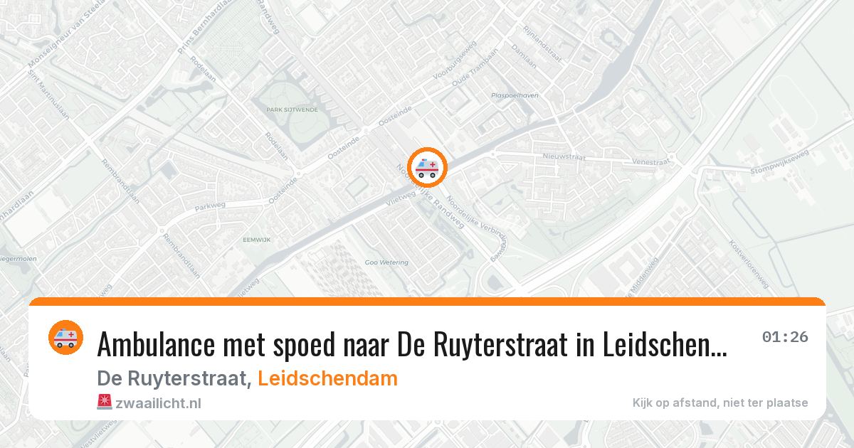 Ambulance met spoed naar De Ruyterstraat in Leidschendam — 14 mei 2026