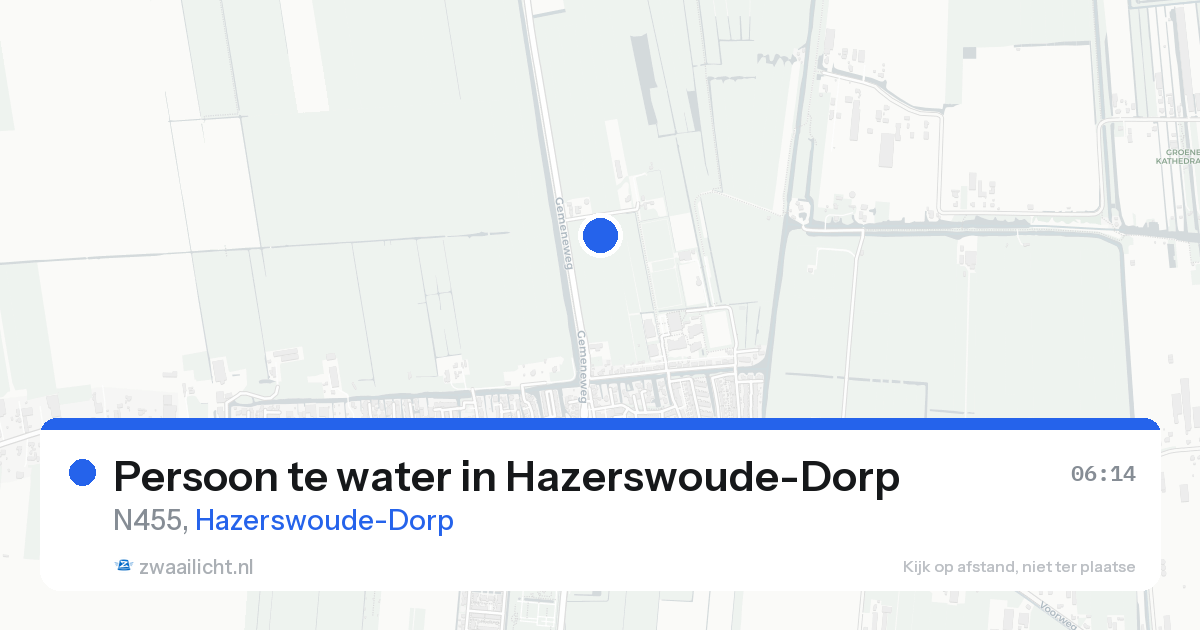 Persoon te water in Hazerswoude-Dorp — 19 aug 2026