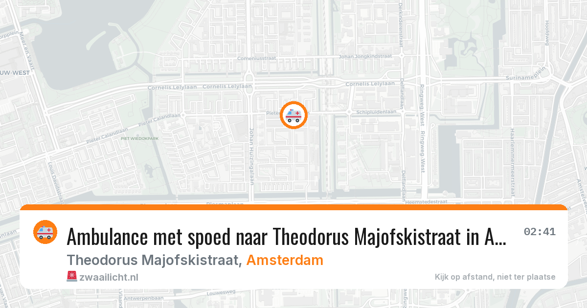 Ambulance met spoed naar Theodorus Majofskistraat in Amsterdam — 15 apr 2026