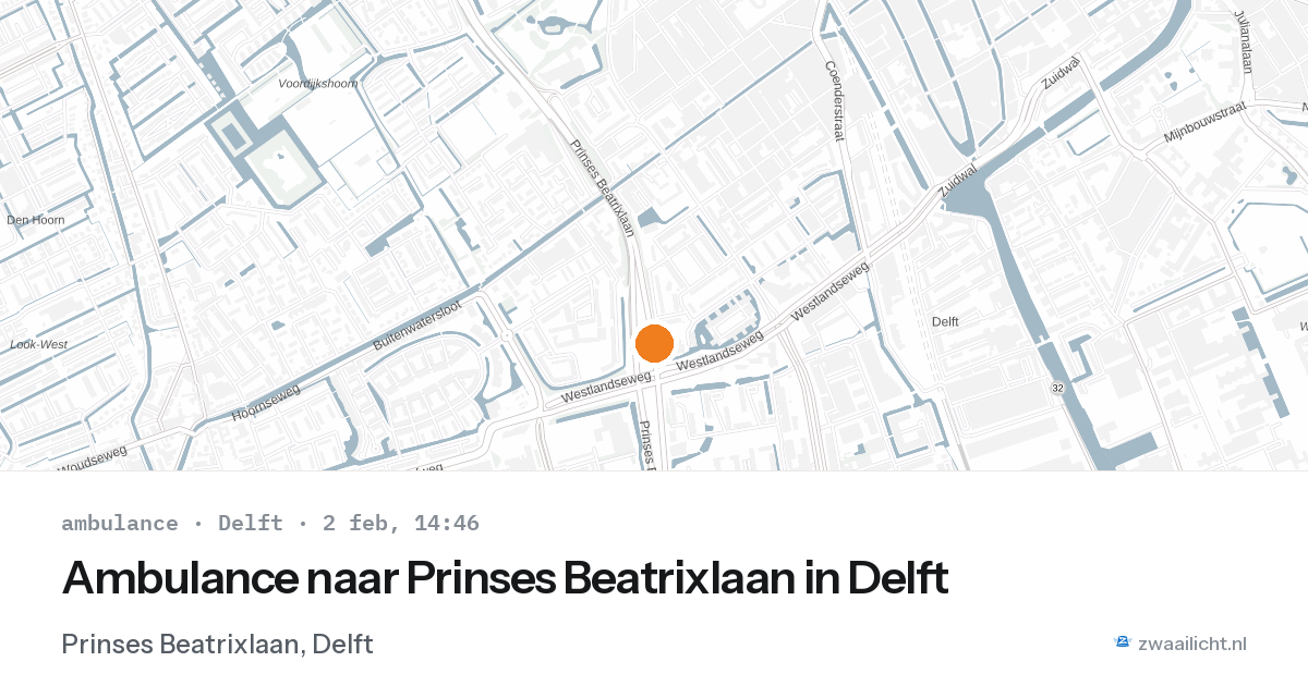 Ambulance naar Prinses Beatrixlaan in Delft — 2 feb 2026
