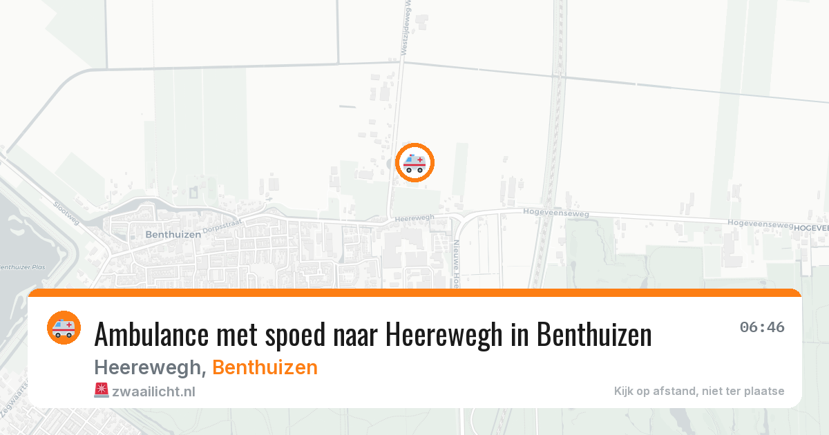 Ambulance met spoed naar Heerewegh in Benthuizen — 25 jun 2026
