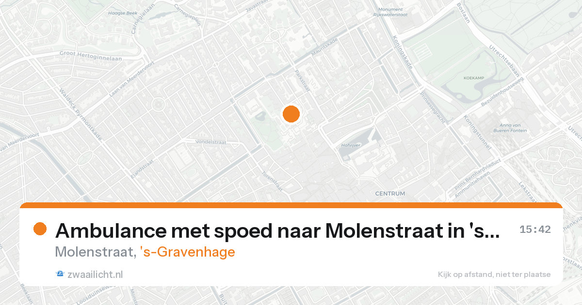 Ambulance met spoed naar Molenstraat in 's-Gravenhage — 21 aug 2026