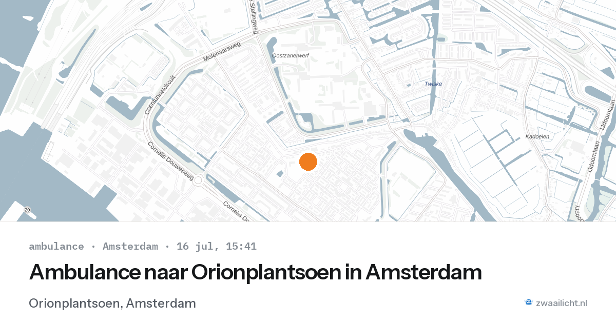 Ambulance naar Orionplantsoen in Amsterdam — 16 jul 2026