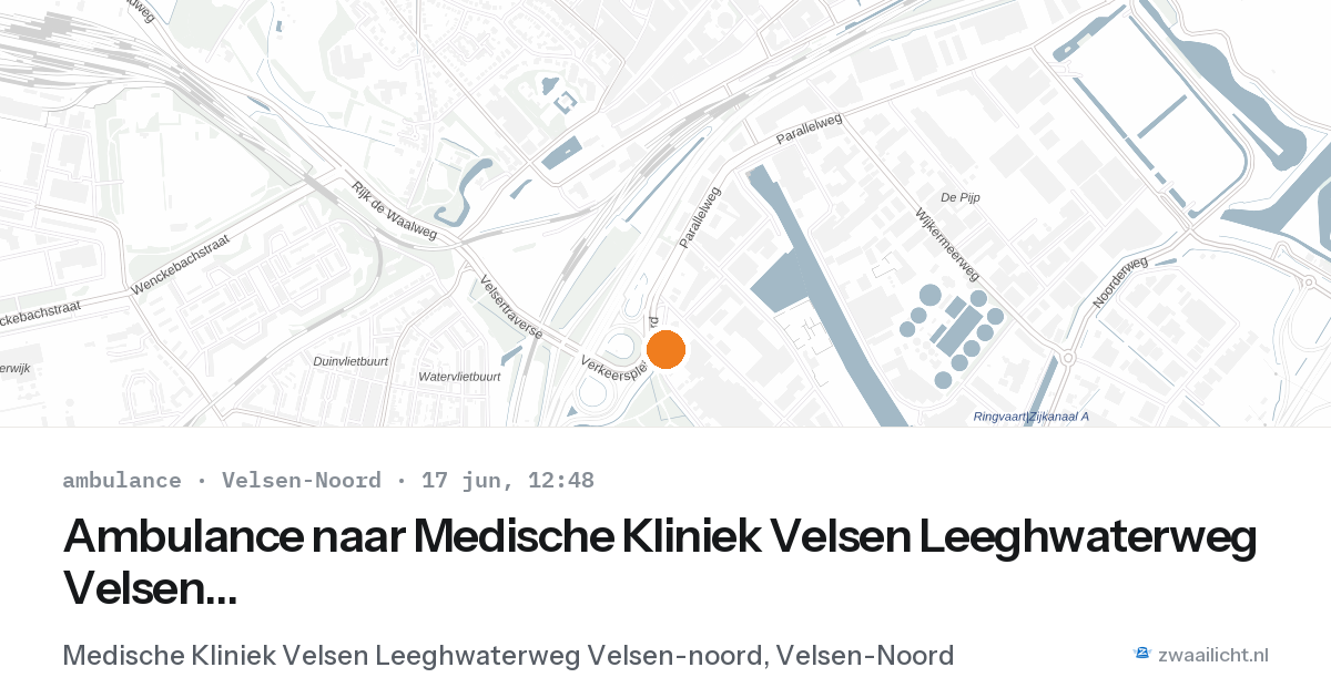 Ambulance naar Medische Kliniek Velsen Leeghwaterweg Velsen-noord in Velsen-Noord — 17 jun 2026