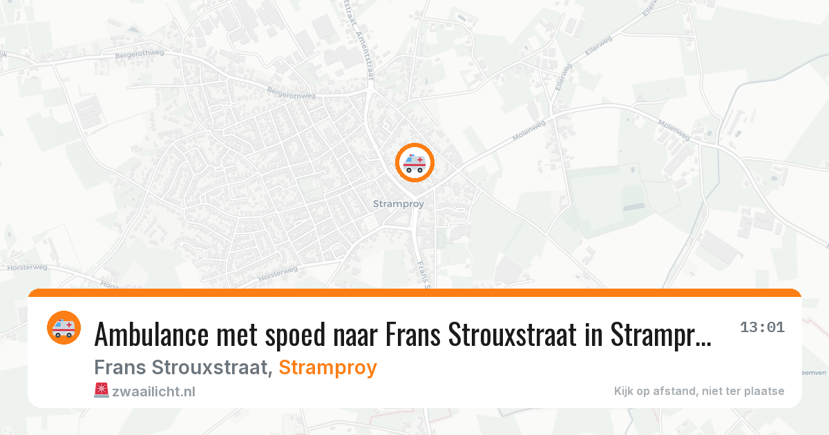 Ambulance met spoed naar Frans Strouxstraat in Stramproy — 4 aug 2026