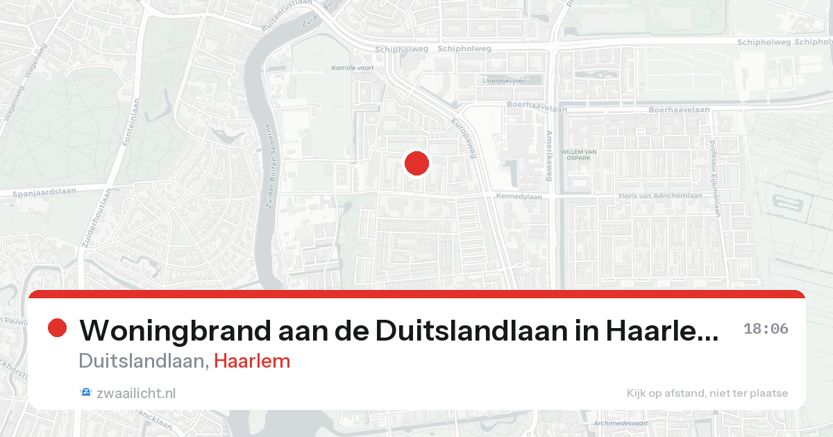 Woningbrand aan de Duitslandlaan in Haarlem — 18 aug 2026