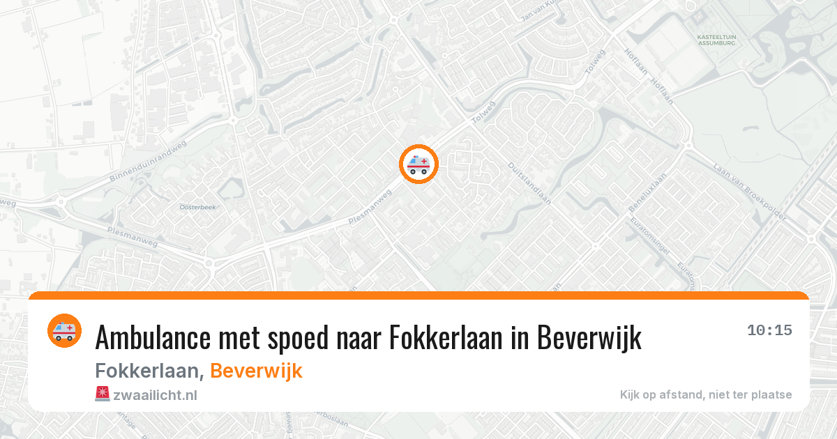 Ambulance met spoed naar Fokkerlaan in Beverwijk — 18 mrt 2026