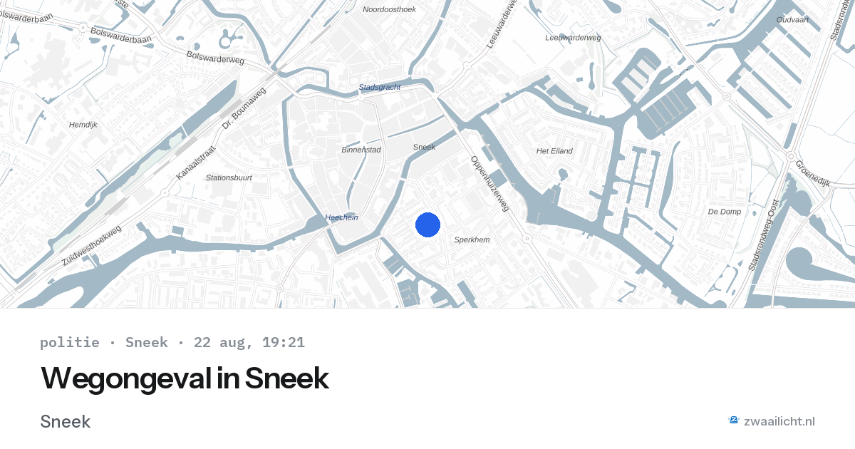 Wegongeval in Sneek — 22 aug 2026