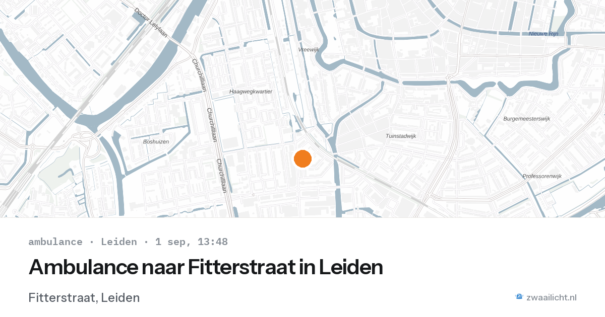 Ambulance naar Fitterstraat in Leiden — 1 sep 2026