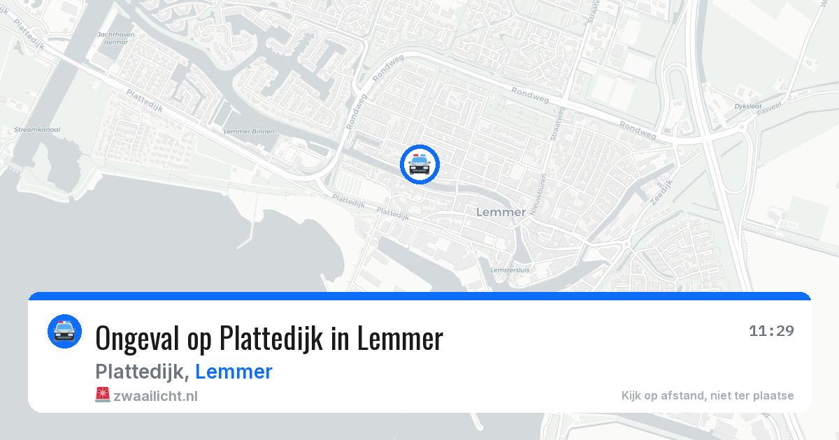 Ongeval op Plattedijk in Lemmer — 4 aug 2026