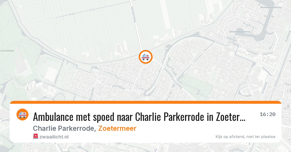 Ambulance met spoed naar Charlie Parkerrode in Zoetermeer — 11 aug 2026