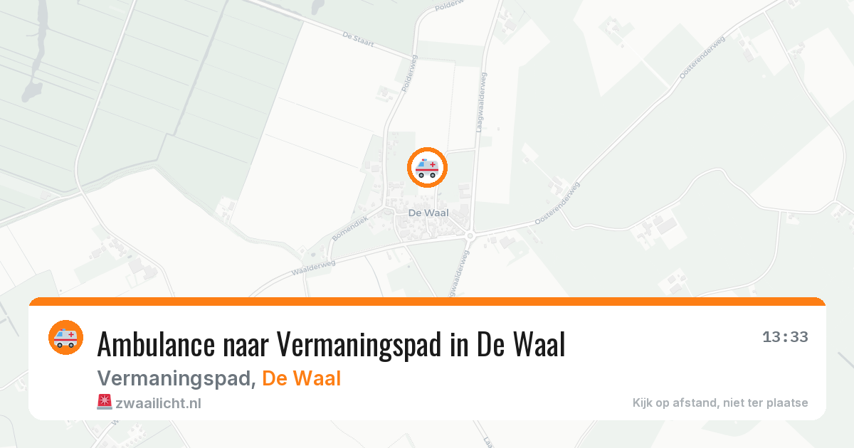 Ambulance naar Vermaningspad in De Waal — 22 mrt 2026