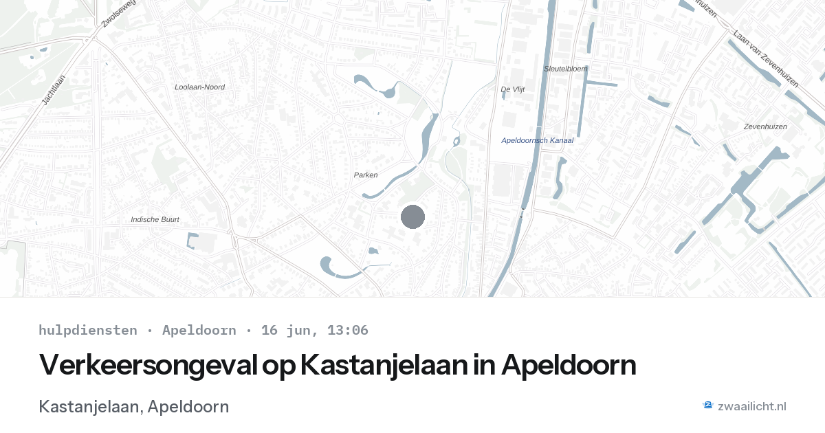 Verkeersongeval op Kastanjelaan in Apeldoorn — 16 jun 2026