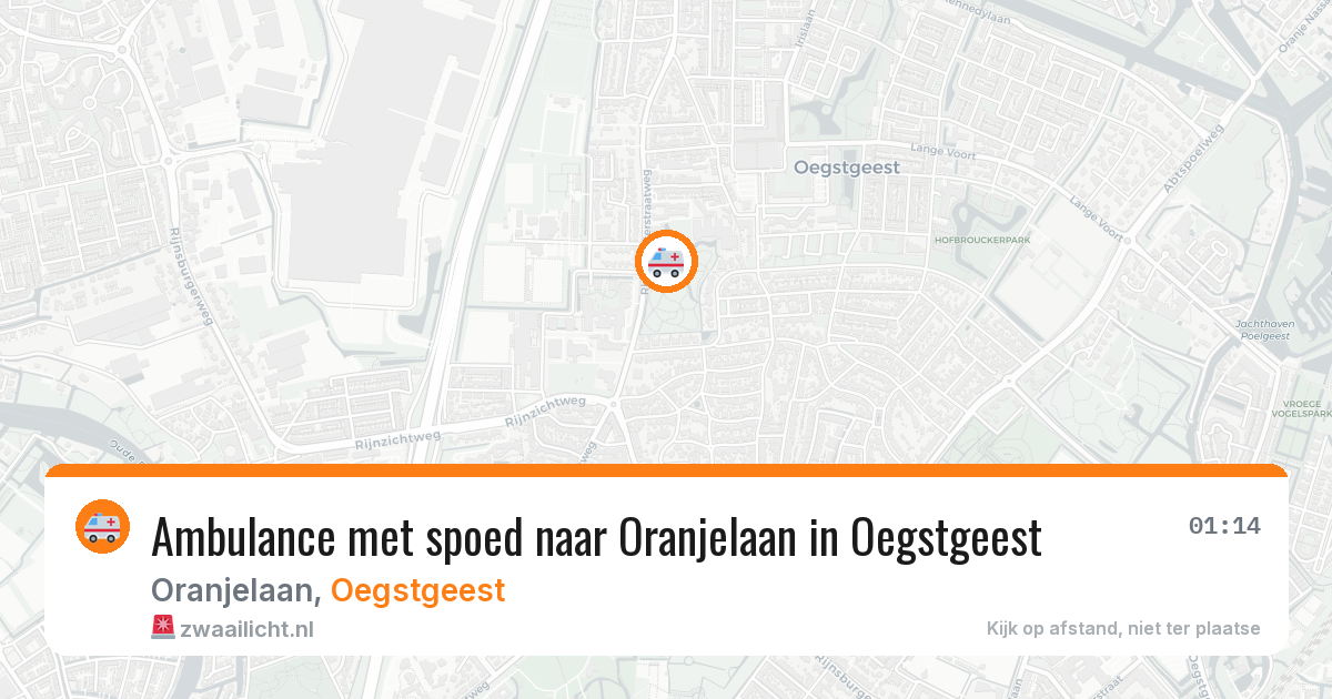 Ambulance met spoed naar Oranjelaan in Oegstgeest — 7 aug 2026