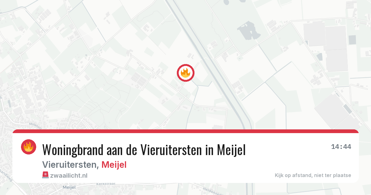 Woningbrand aan de Vieruitersten in Meijel — 23 jun 2026