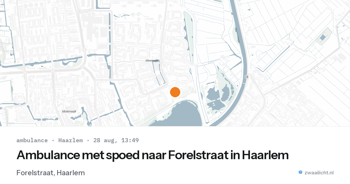 Ambulance met spoed naar Forelstraat in Haarlem — 28 aug 2026
