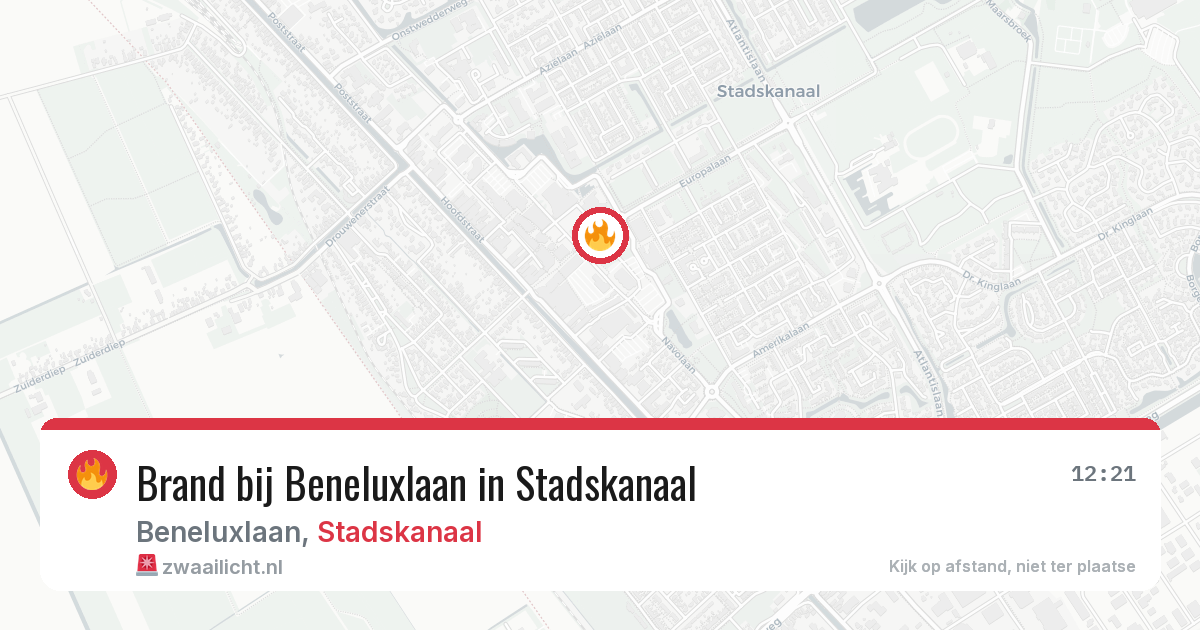 Brand bij Beneluxlaan in Stadskanaal — 29 jun 2026