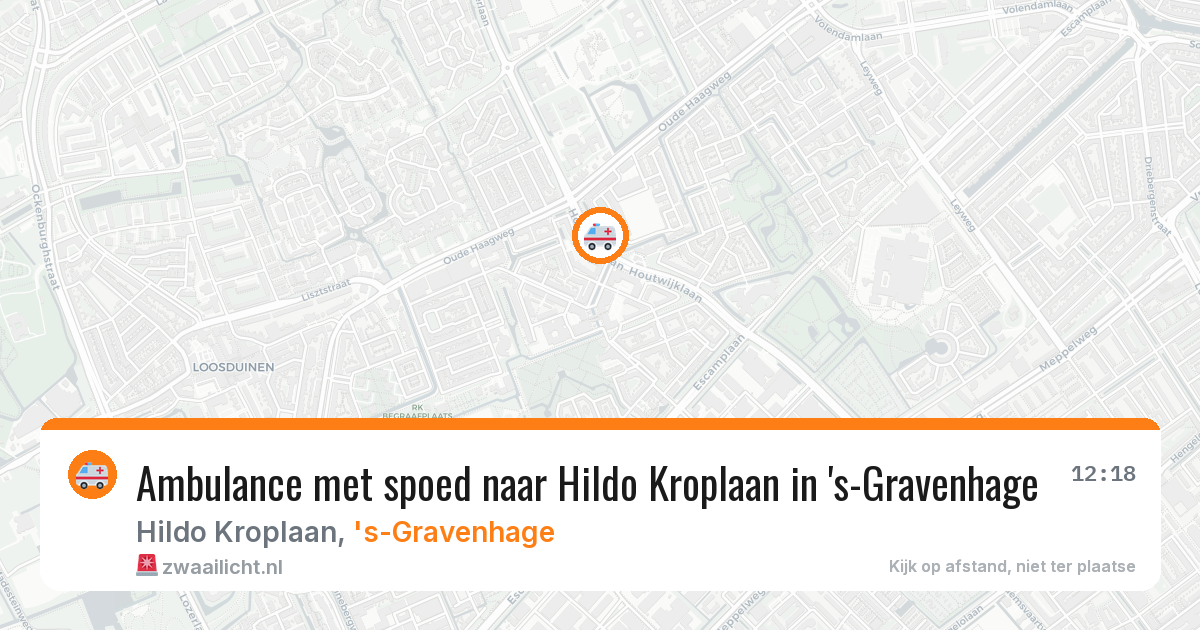 Ambulance met spoed naar Hildo Kroplaan in 's-Gravenhage — 11 jul 2026