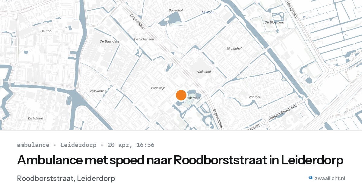 Ambulance met spoed naar Roodborststraat in Leiderdorp — 20 apr 2026