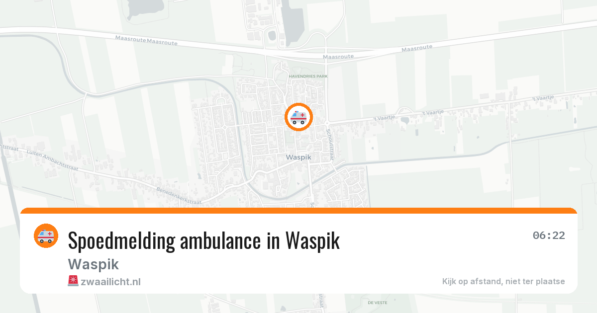 Spoedmelding ambulance in Waspik — 7 jul 2026