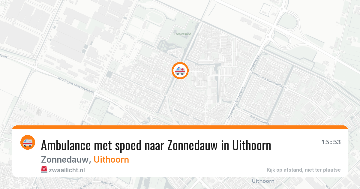 Ambulance met spoed naar Zonnedauw in Uithoorn — 1 aug 2026