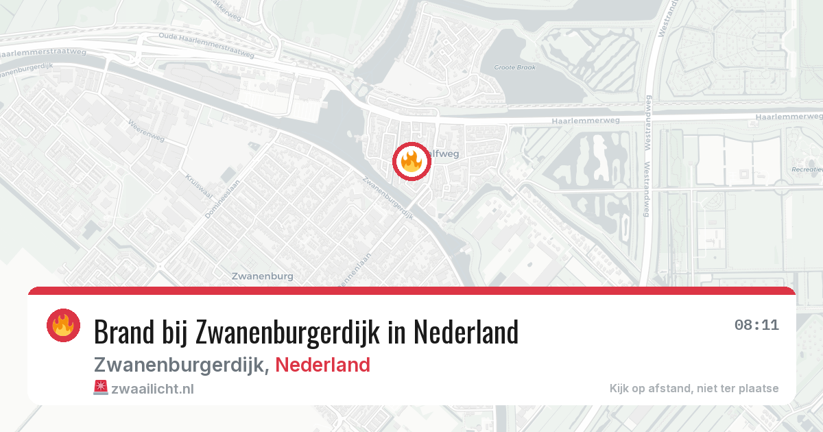 Brand bij Zwanenburgerdijk in Nederland — 24 jun 2026