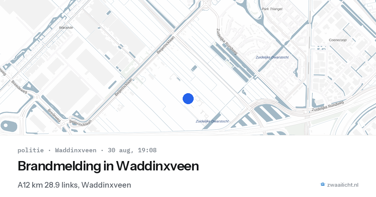 Brandmelding in Waddinxveen — 30 aug 2026