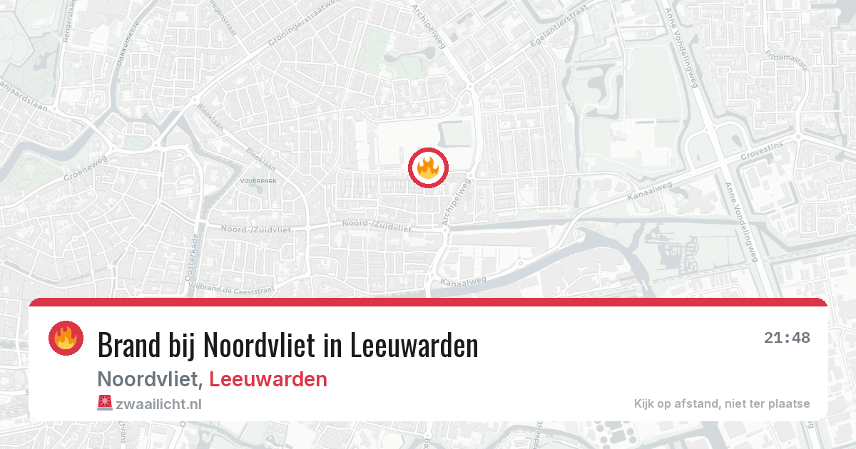 Brand bij Noordvliet in Leeuwarden — 6 jul 2026