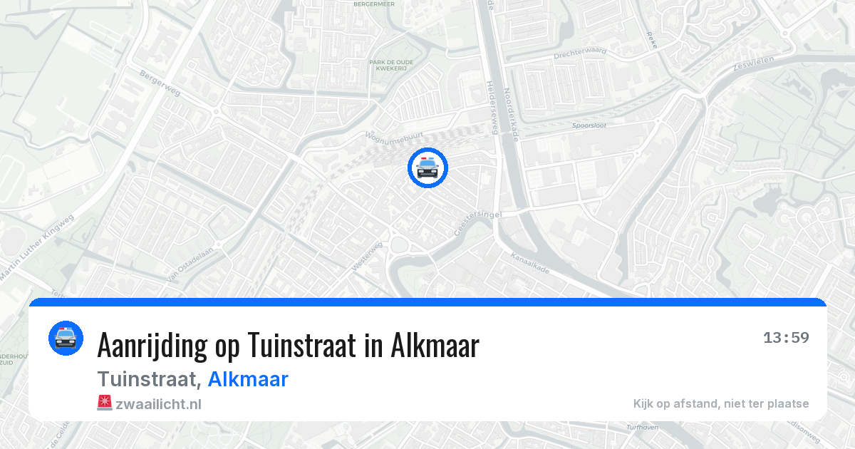 Aanrijding op Tuinstraat in Alkmaar — 1 jul 2026