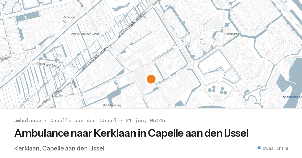 Ambulance naar Kerklaan in Capelle aan den IJssel — 21 jun 2026
