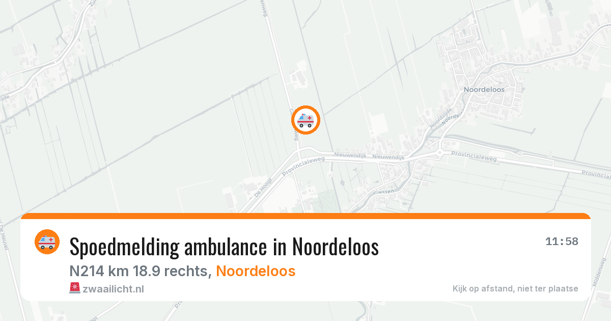Spoedmelding ambulance in Noordeloos — 12 aug 2026