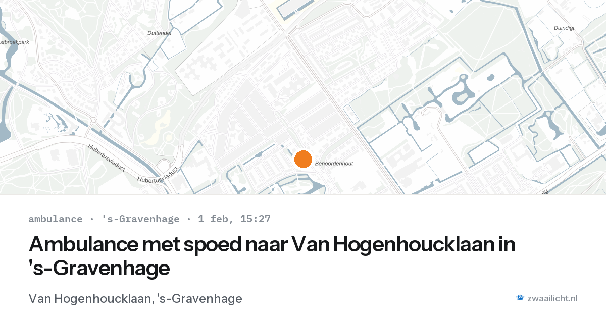 Ambulance met spoed naar Van Hogenhoucklaan in 's-Gravenhage — 1 feb 2026