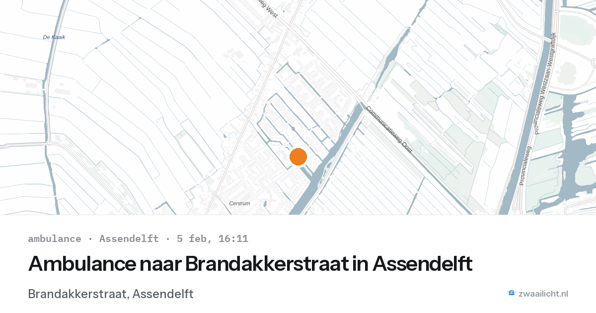 Ambulance naar Brandakkerstraat in Assendelft — 5 feb 2026