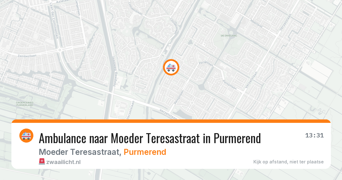 Ambulance naar Moeder Teresastraat in Purmerend — 17 jul 2026