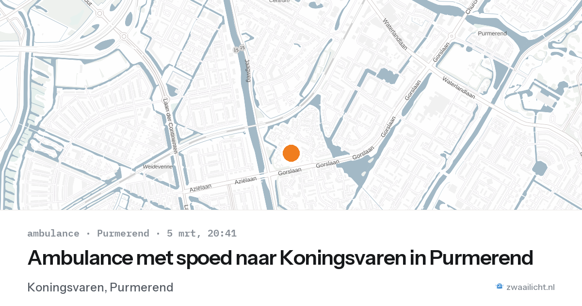 Ambulance met spoed naar Koningsvaren in Purmerend — 5 mrt 2026