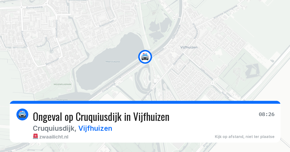 Ongeval op Cruquiusdijk in Vijfhuizen — 22 mei 2026