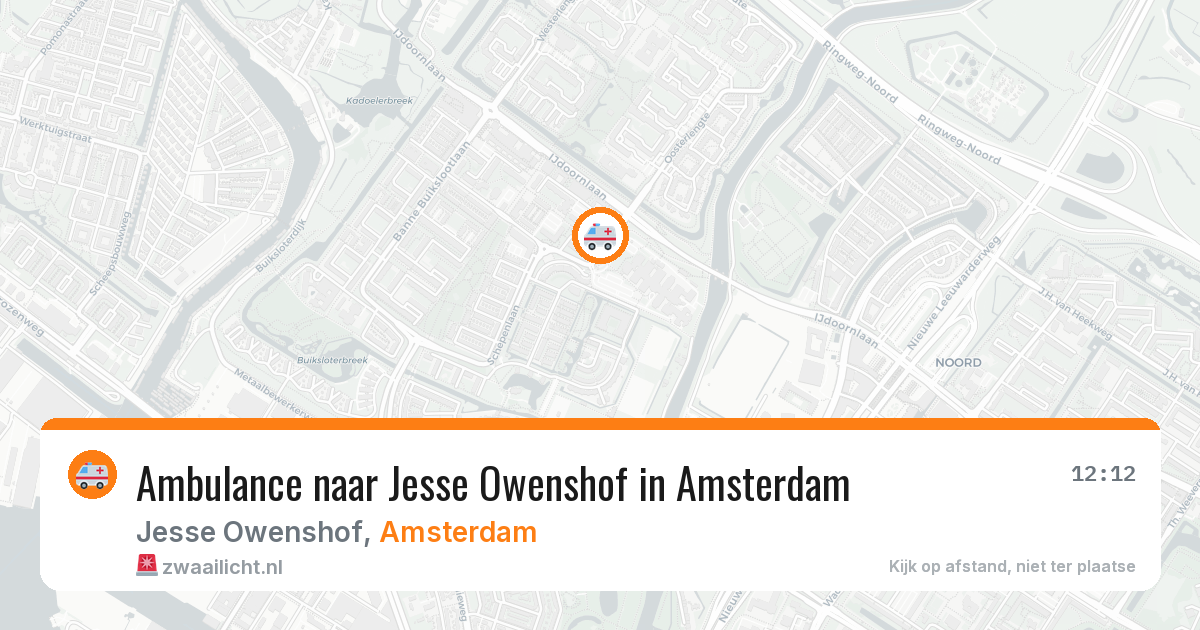 Ambulance naar Jesse Owenshof in Amsterdam — 4 aug 2026