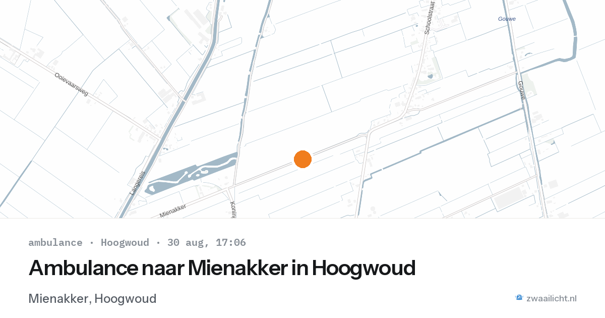Ambulance naar Mienakker in Hoogwoud — 30 aug 2026