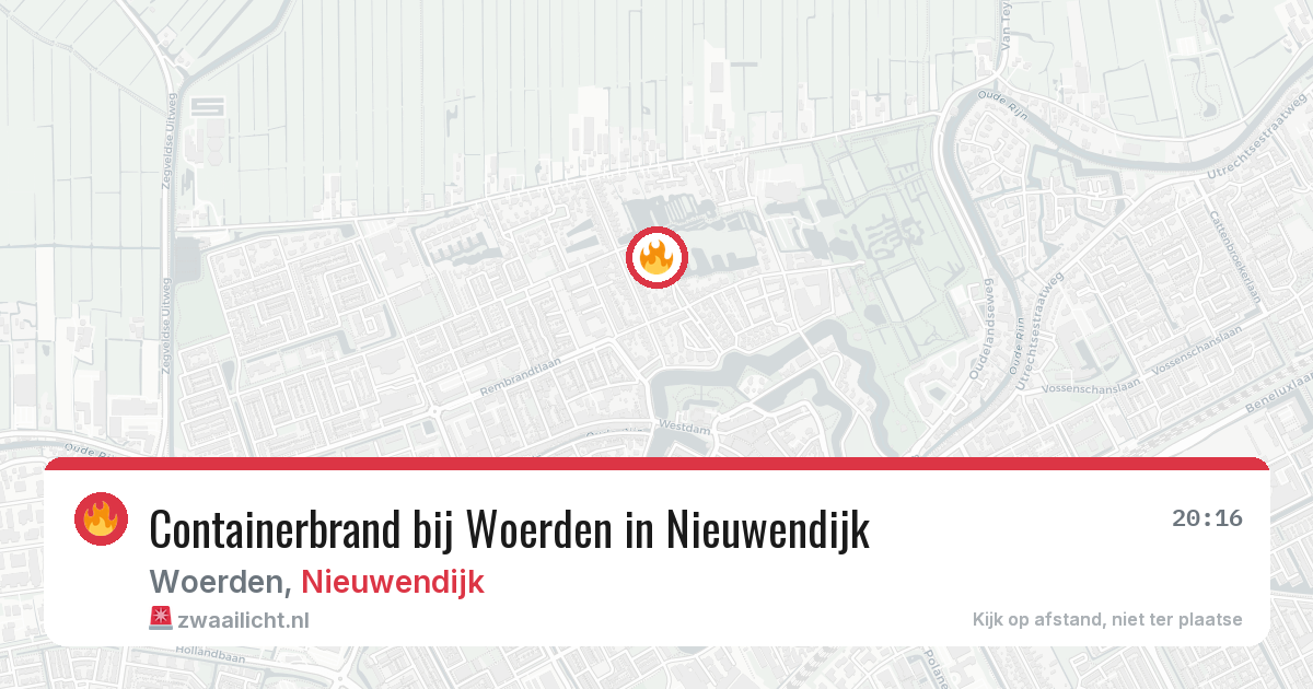 Containerbrand bij Woerden in Nieuwendijk — 25 mei 2026
