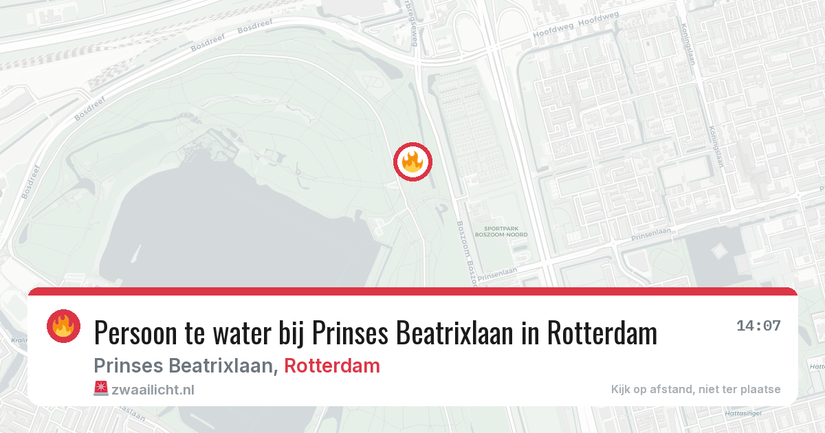 Persoon te water bij Prinses Beatrixlaan in Rotterdam — 10 aug 2026