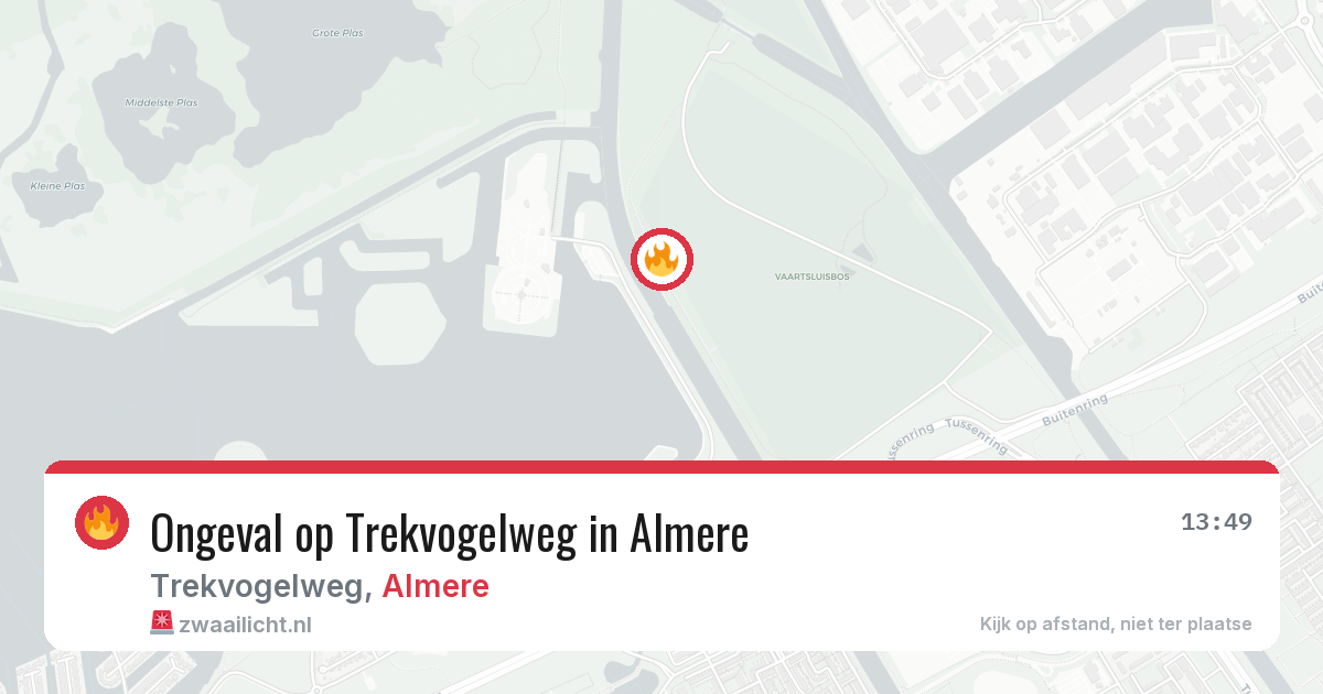 Ongeval op Trekvogelweg in Almere — 21 jun 2026