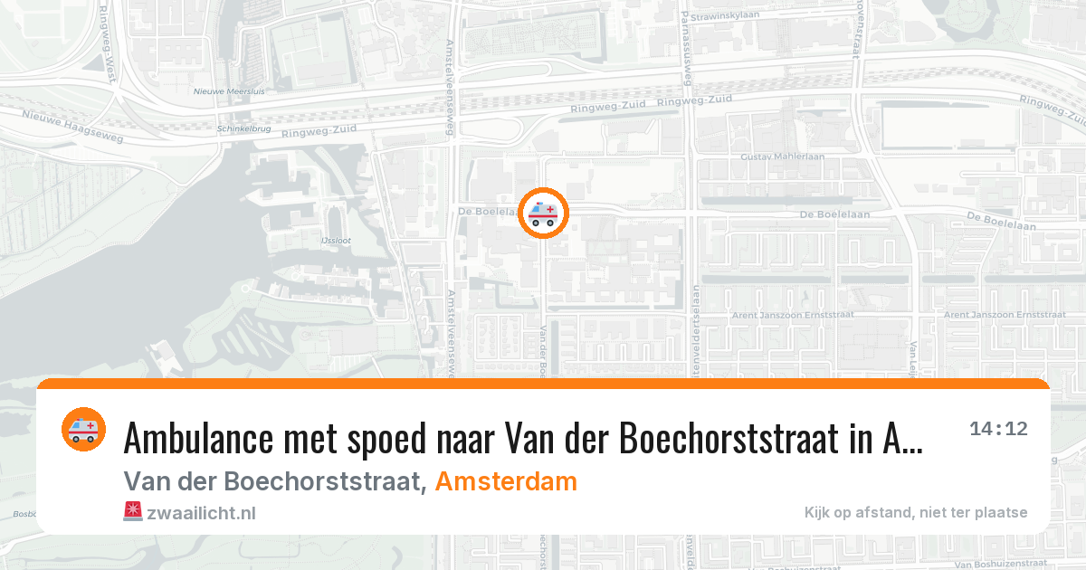 Ambulance met spoed naar Van der Boechorststraat in Amsterdam — 12 jun 2026
