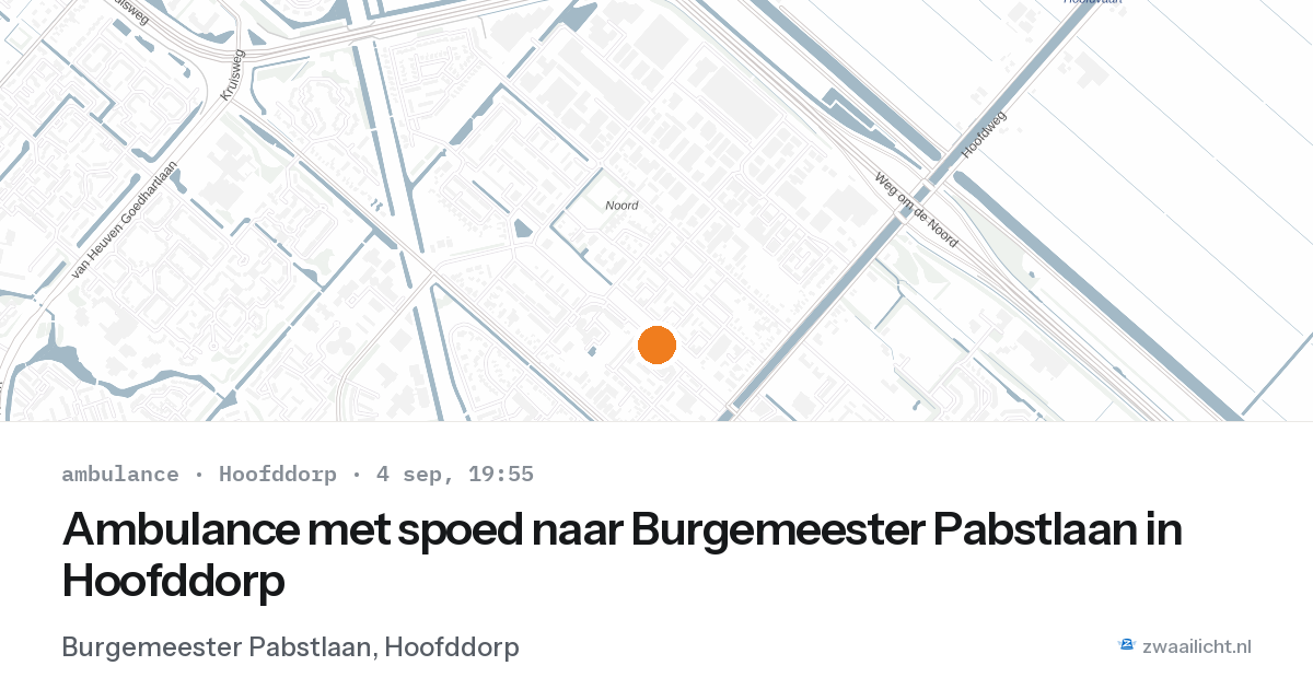 Ambulance met spoed naar Burgemeester Pabstlaan in Hoofddorp — 4 sep 2026