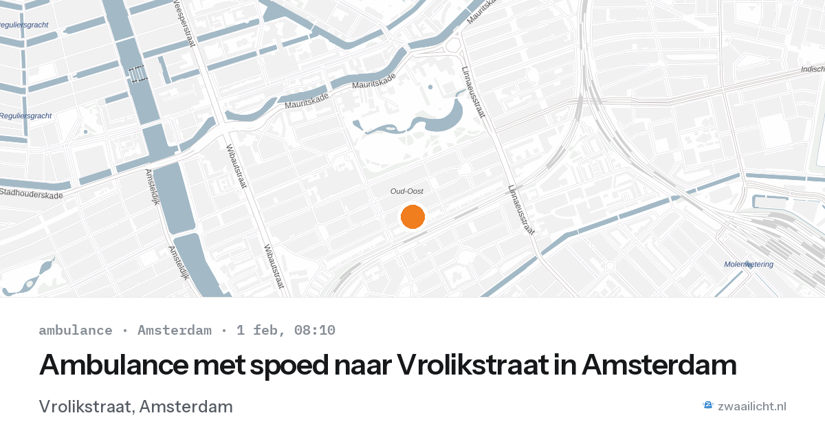 Ambulance met spoed naar Vrolikstraat in Amsterdam — 1 feb 2026