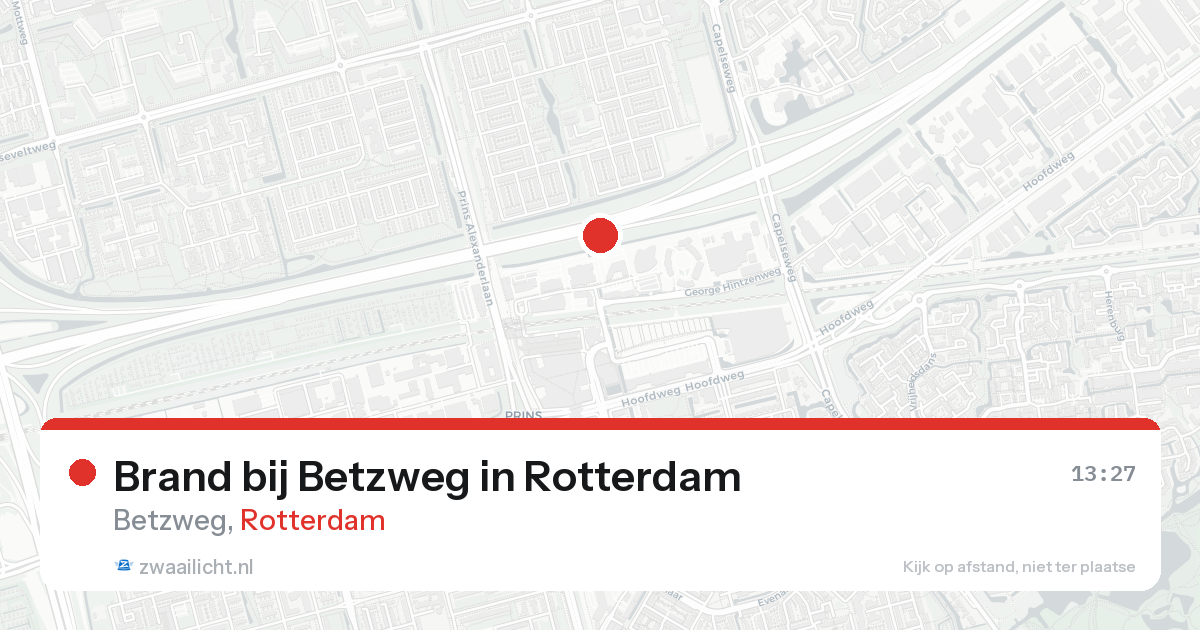 Brand bij Betzweg in Rotterdam — 15 aug 2026
