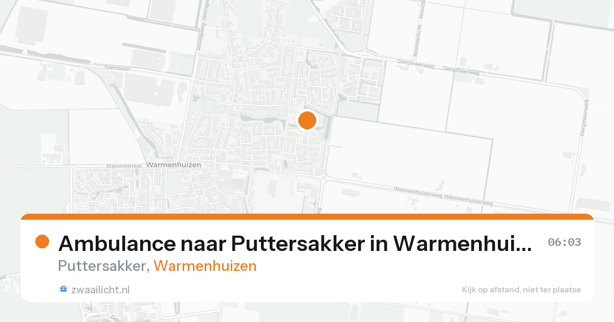 Ambulance naar Puttersakker in Warmenhuizen — 31 jan 2026