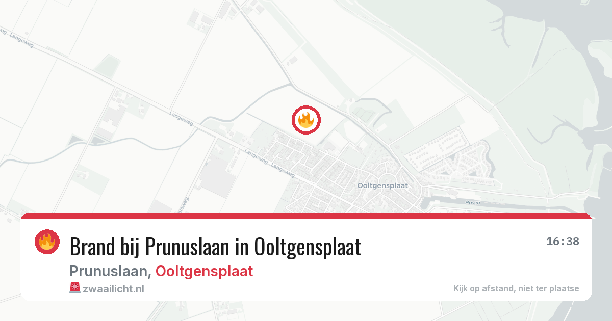 Brand bij Prunuslaan in Ooltgensplaat — 24 mrt 2026
